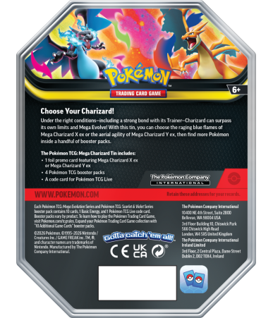 Pokemon TCG: Mega Charizard X EX Tin