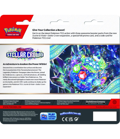 Pokemon TCG: Scarlet & Violet - Stellar Crown 3 Pack Blister Tinkaton