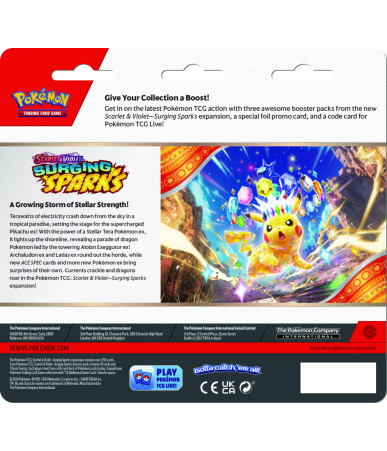 Pokemon TCG: Scarlet & Violet - Surging Sparks 3 Pack Blister Quagsire