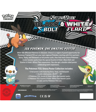 Pokemon TCG: Scarlet & Violet Black Bolt & White Flare Unova Poster Collection