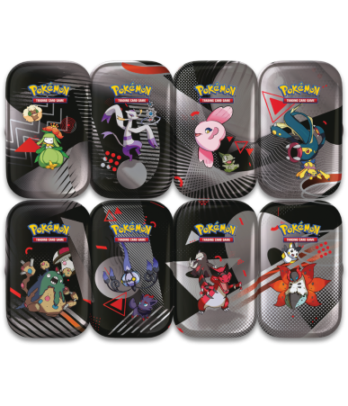 Pokemon TCG: Scarlet & Violet Black Bolt & White Flare Unova Mini Tin Bundle komplet 8 sztuk