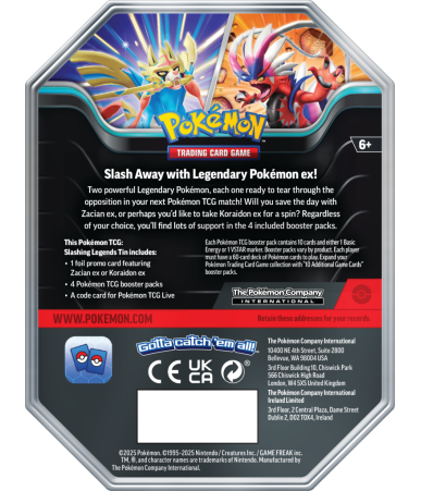 Pokemon TCG: Slashing Legends Tin - Zacian ex